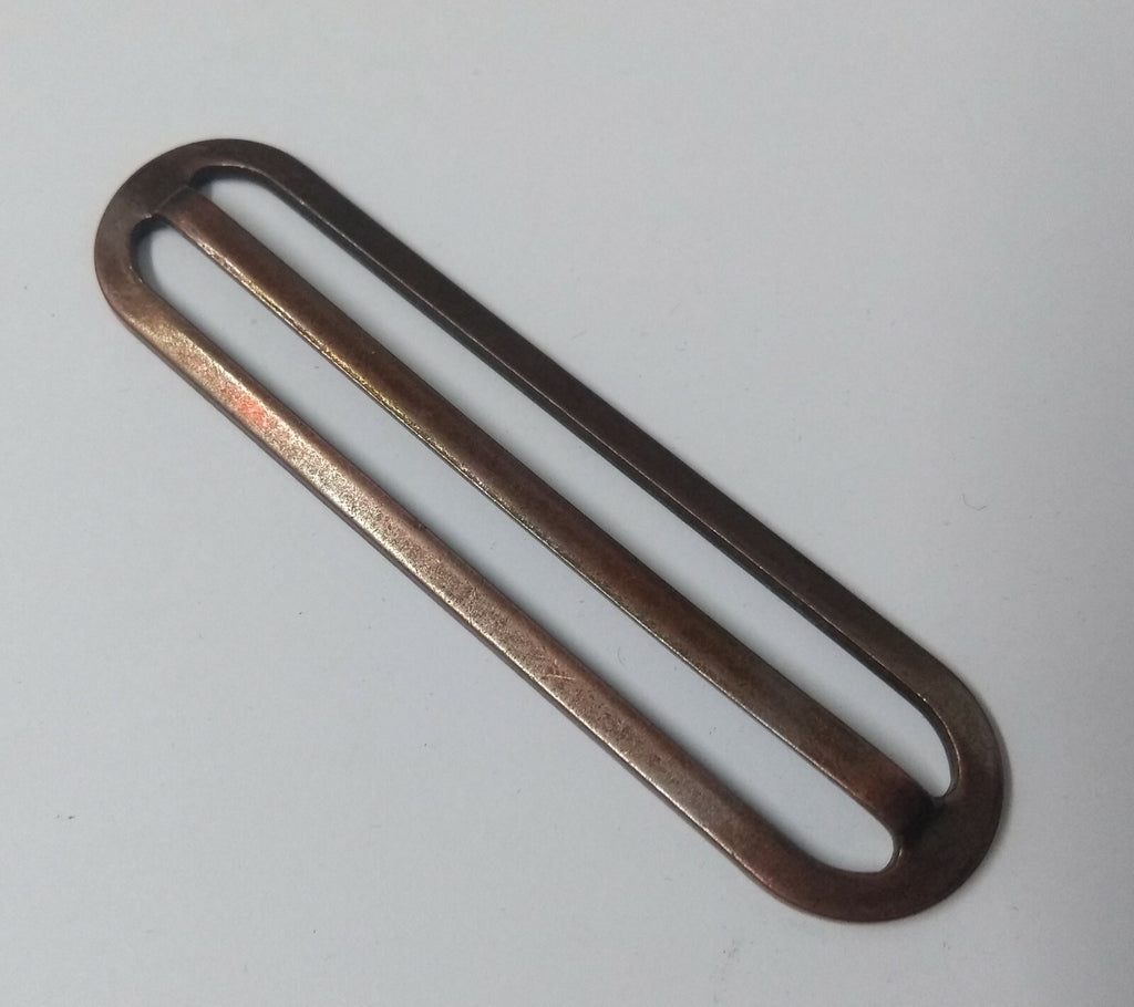 3" Bronzed Parade Belt Slider / Keeper Adjuster Quality Metal Construction
