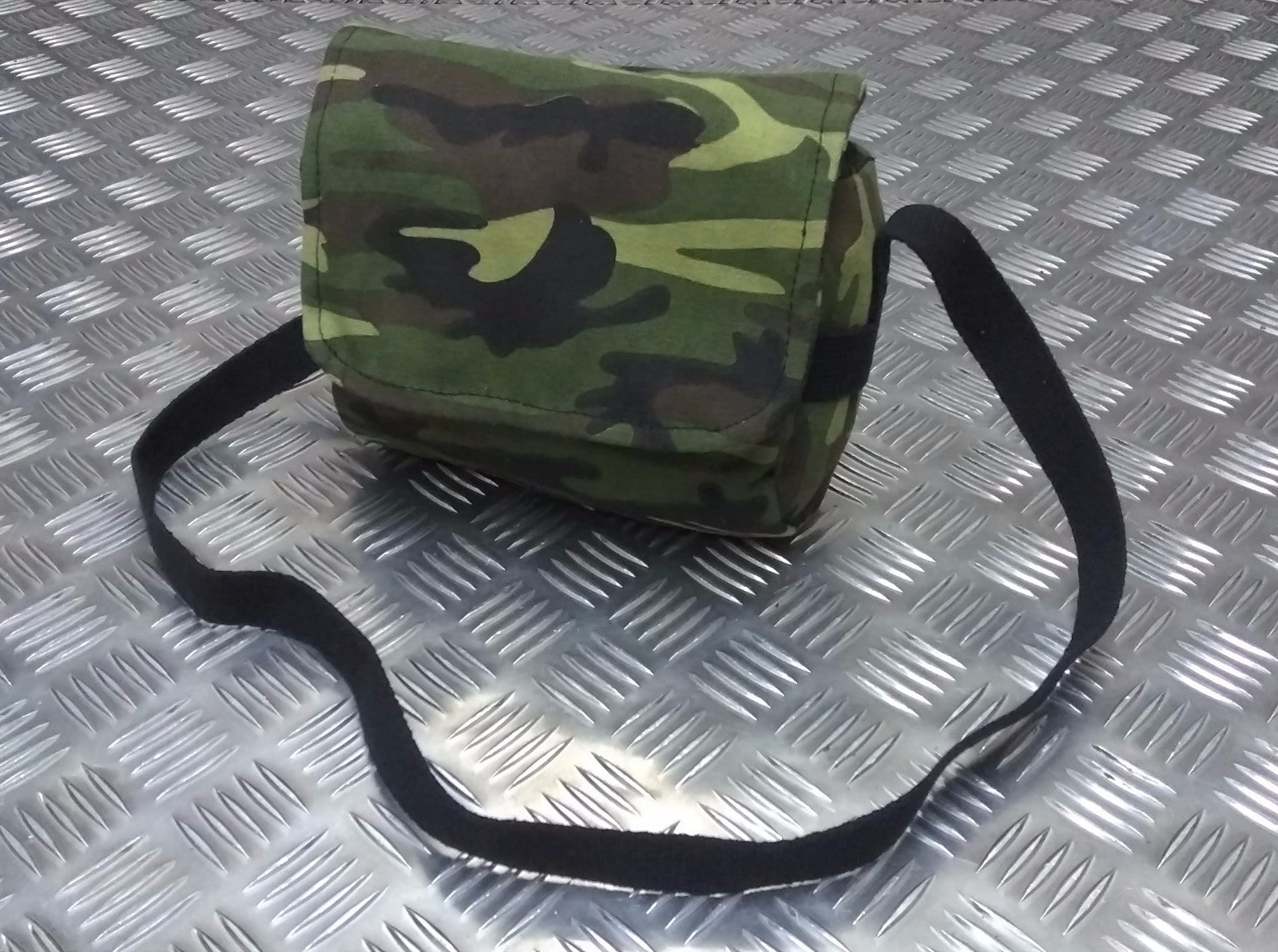 Military Style Mini Canvas Shoulder Bag Small Effects Military Camo Stripe - NEW