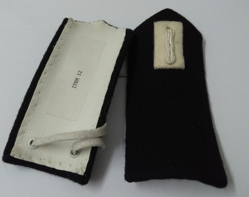 Naval Midshipman No1 Uniform Shoulder Boards Epaulette Black With White Flashes