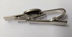 Chrome Double Pivot Tie Clip & matching Lapel Pin Badge Unknow Insignia