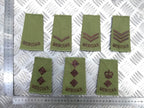 Mercian OD Green Rank Slides Genuine British Army - NEW