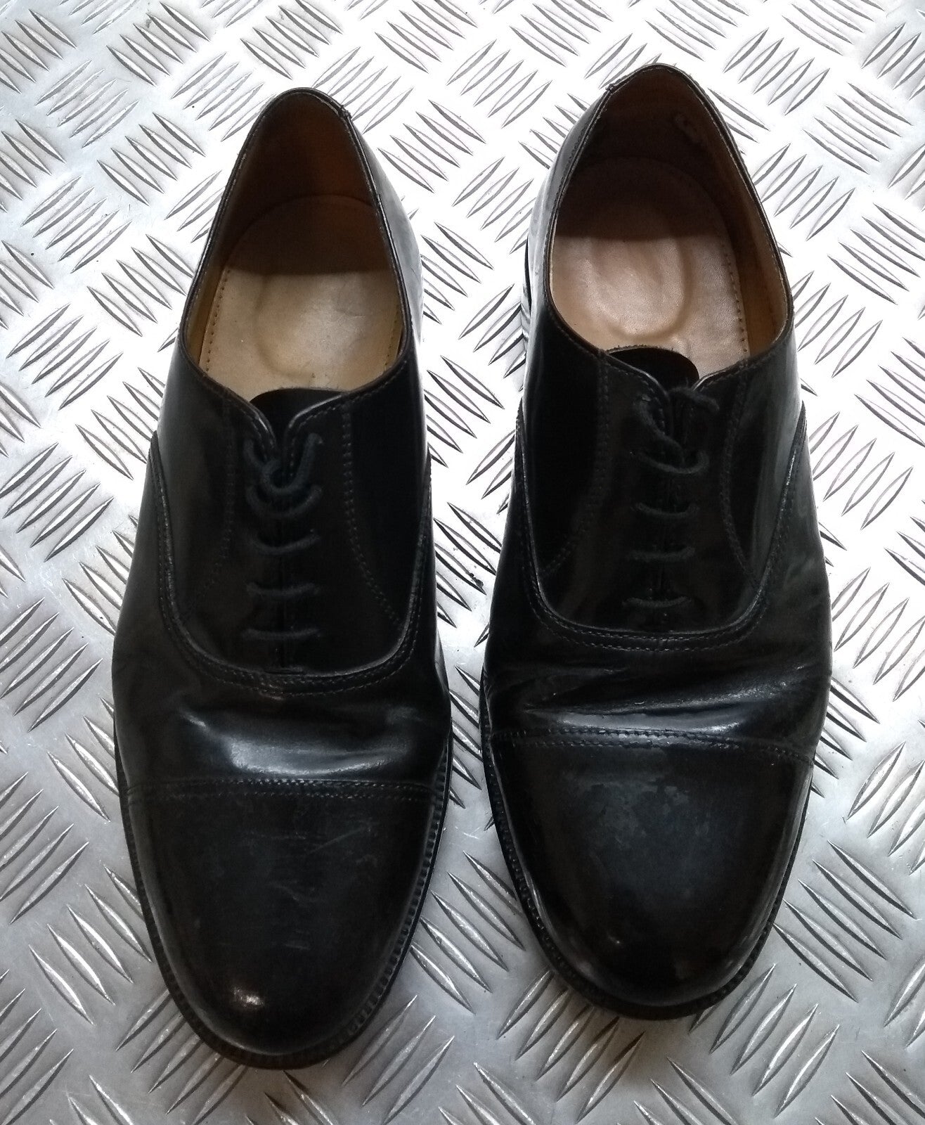 Service DMS Shoes British Black Leather Dress With Toe Cap UK Size 9
