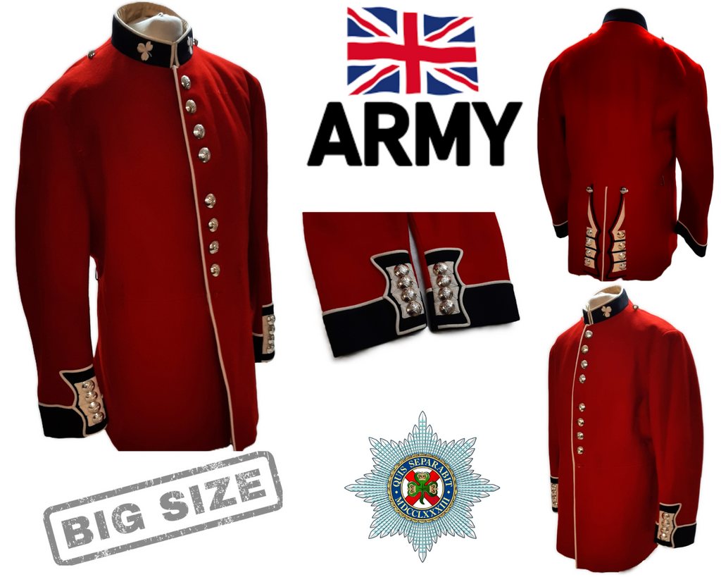 British Army Irish Tunic Royal Red Jacket Big Size Chest 47¾"