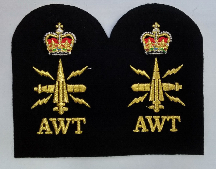 Royal Navy Above Water Tactical AWT Embroidered Black & Gold Qualification Patch