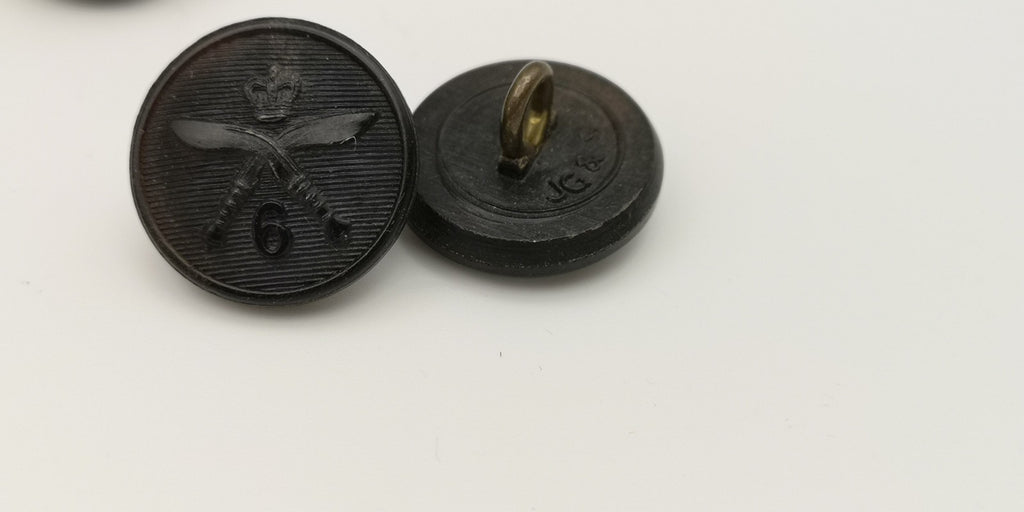 Queen's Own 6th Gurkha Rifles Black Plastic Buttons Size 30L x4