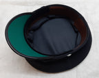 Dress Hat Black Wool Peak Cap With Chinstrap and Silver ER II Buttons Size 56cm