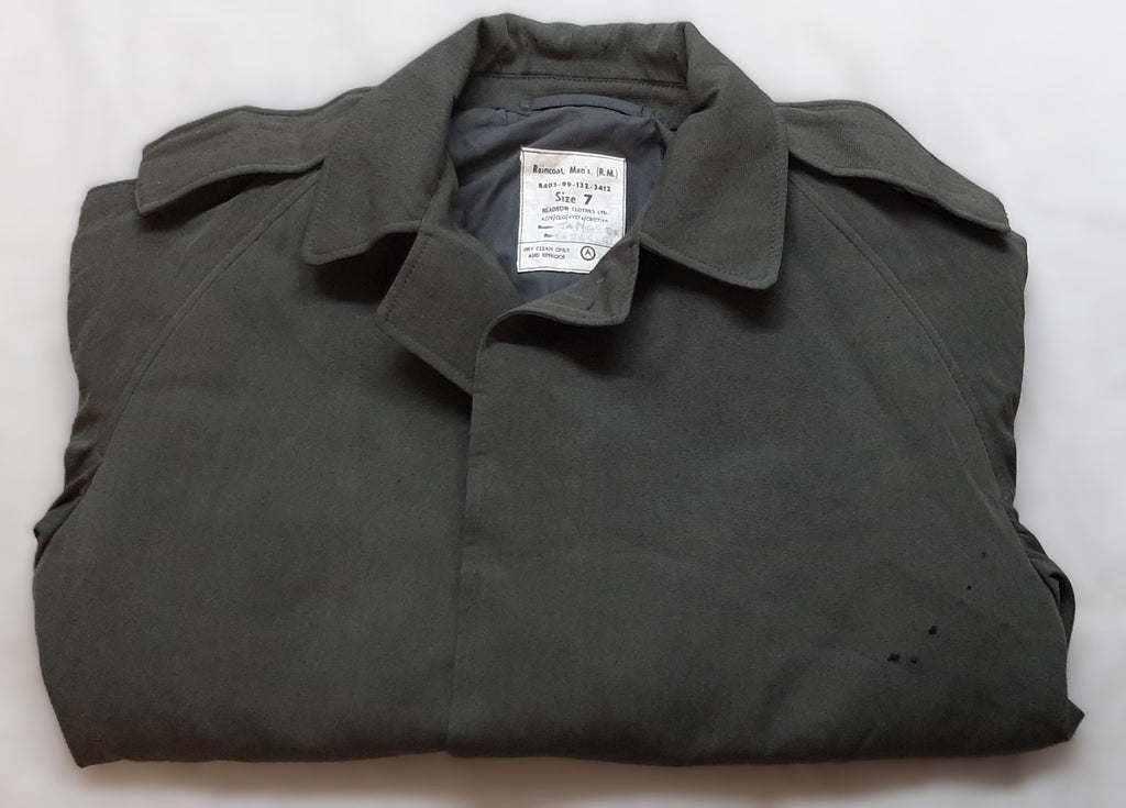 Vintage RM Raincoat British Naval Single Breasted Mans Uniform Rain Coat