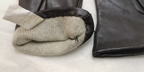 Black 3 Dart Leather Lambnappa Gloves Cashmere Wool Acrylic Lining Size 7
