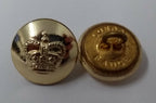 Genuine Vintage British St Edwards Crown Metal Dress Buttons X2 ASBT186
