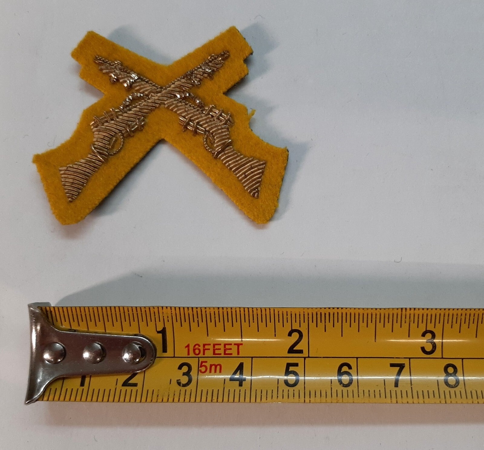 Mess Kit Badge Skill at Arms SASC Yellow British Hand Embroidered Arm Patch