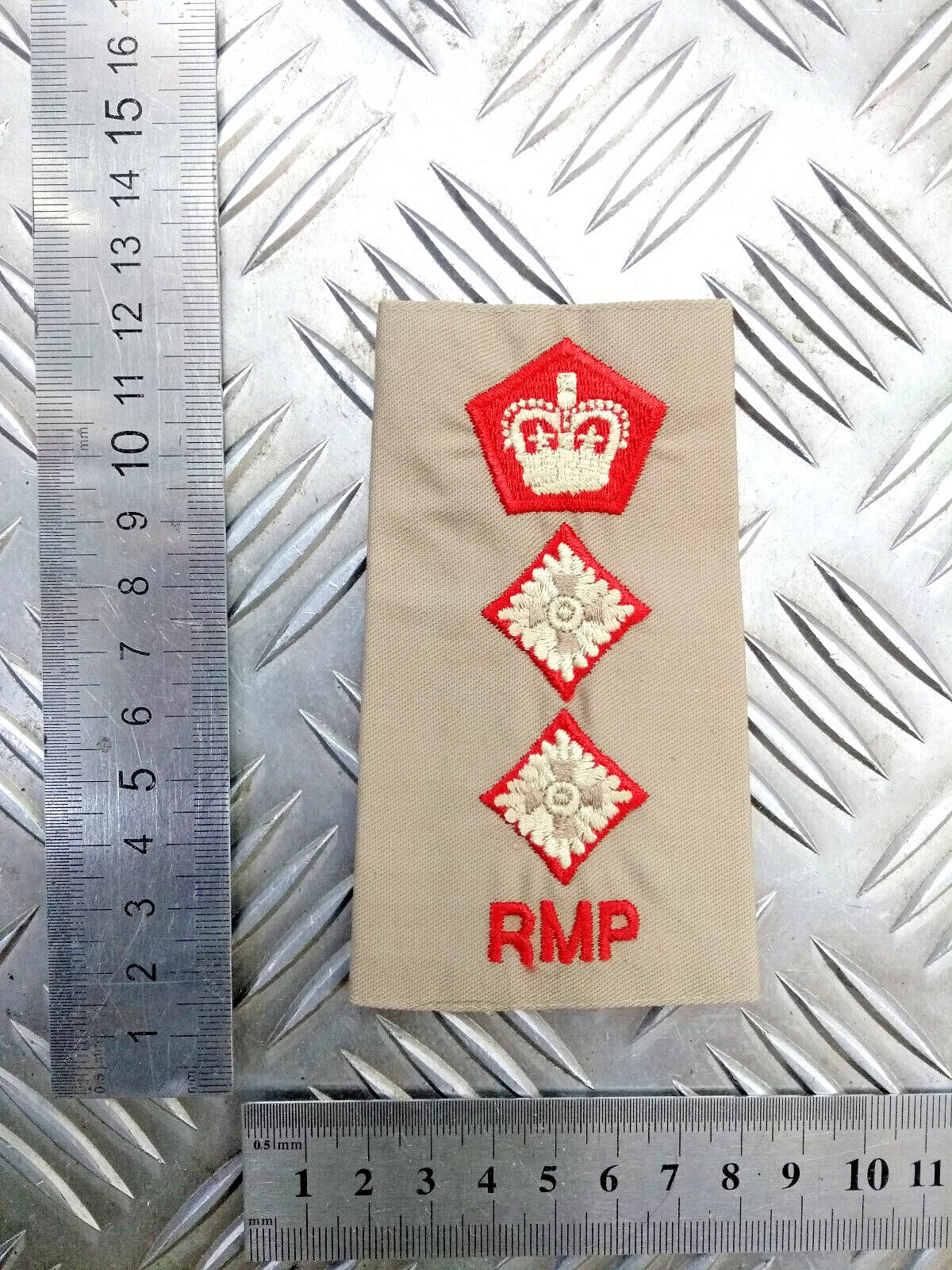 RMP Light Khaki / Cream Red Edged Colonel Rank Slides - NEW