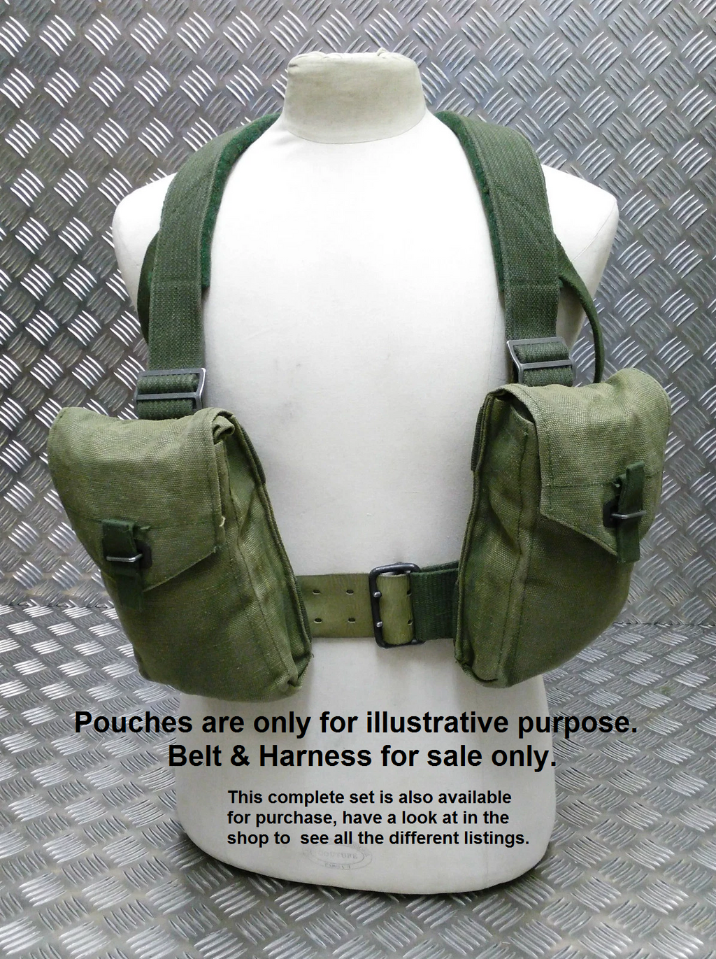 M39 Belt & Harness WW2 Pattern Heavy Canvas Vintage Army Webbing