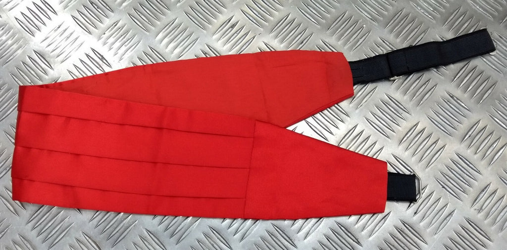 Genuine Vintage British Made Scarlet Red Pleated Mess Dress Cummerbund 36" X 4¼"
