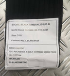 British Army Issue Thick Black General Combat Socks Poly Cotton - NEW