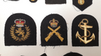 Various Wire Braided Army Navy Patches on Black Felt British set of 9