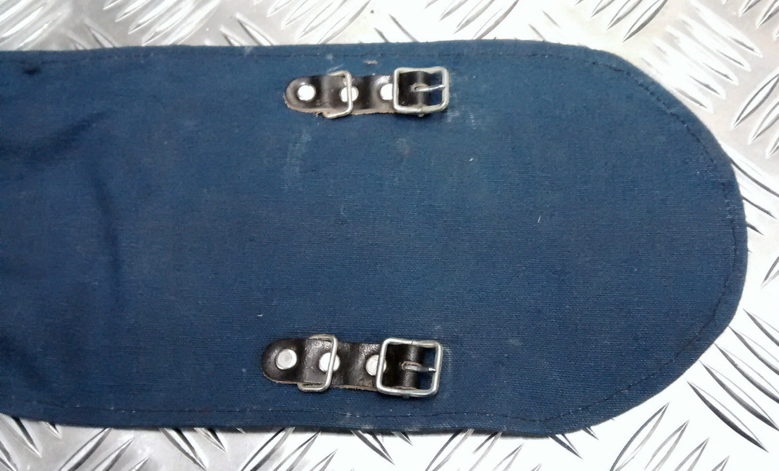 Vintage Swedish Navy Gaiters / Anklets Cotton Canvas / Leather Straps