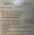 Fecsa Lining Liner For Light Weight Sleeping Bags Large Genuine British Army NEW