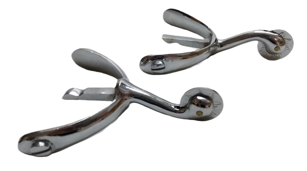 Swan Neck Spurs Short British Army / Boots Chrome / Silver Finish