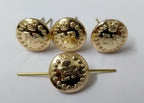 E R II Queens Crown British Issue Insignia Buttons With Split Pins X4