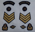 Central Band Badges for Dress Jacket Includes 3 Bar Chevrons Shoulder Mudguards