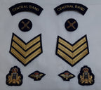 Central Band Badges for Dress Jacket Includes 3 Bar Chevrons Shoulder Mudguards