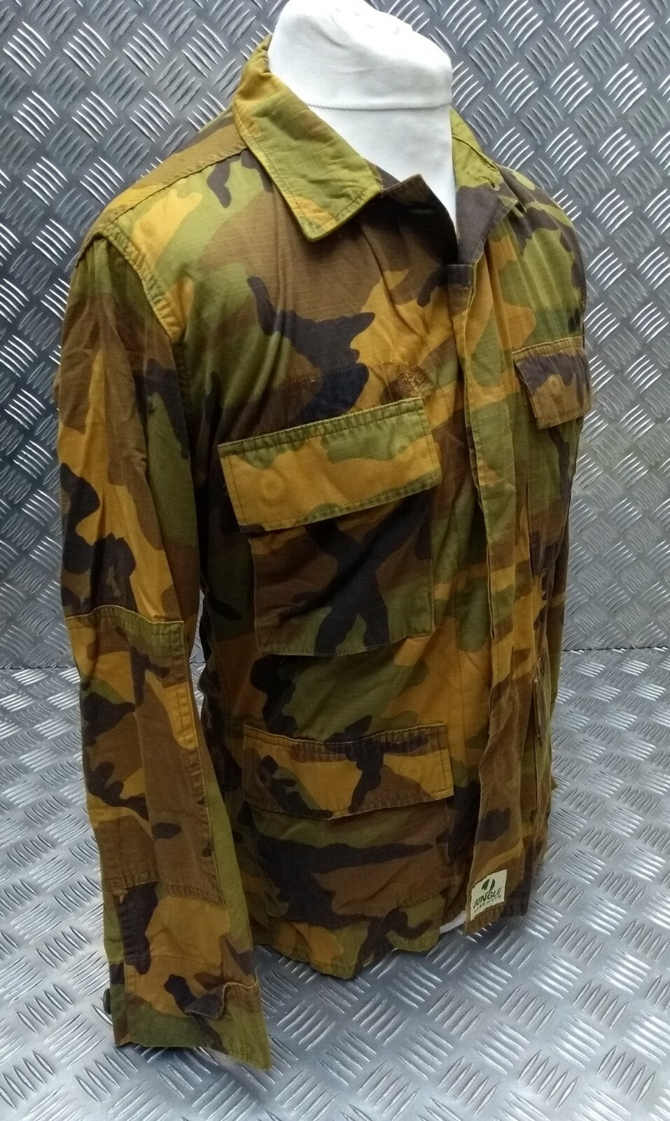 U.S Vintage Lightweight Rip Stop Camo Jacket Over Dyed Genuine U.S.