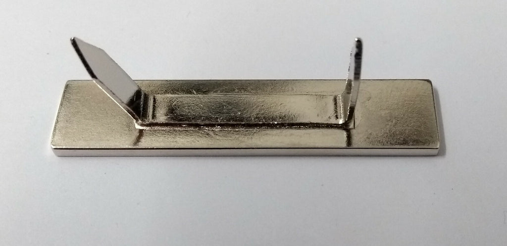 Genuine British Made Chrome Officer Rank Bar With Two Prong Fittings X1
