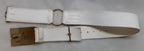 Royal Belt Buff Leather With Large Coat of Arms Plate Buckle 35"