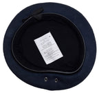 RAF Royal Air Force Beret Knitted Wool Blue Grey With Leather Rim & Badge Eyelets 55cm New