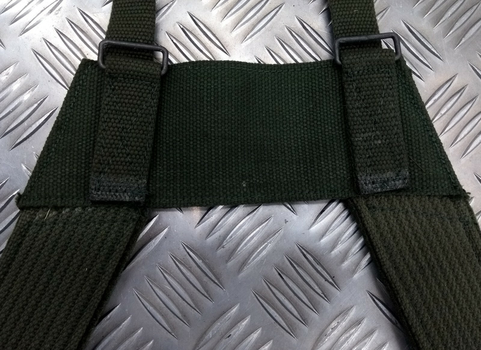 Genuine Vintage Army Issue Green Canvas Suspenders For webbing etc NEW - HHKSL