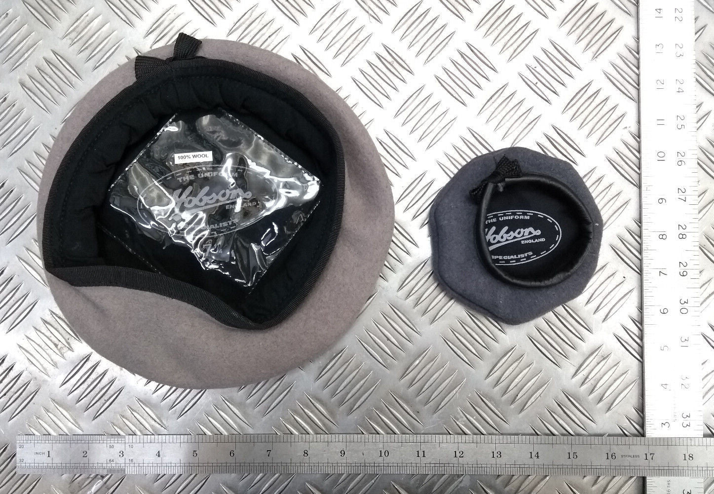 Miniature Genuine Hobson London Maroon Dark Grey Bonnet Beret