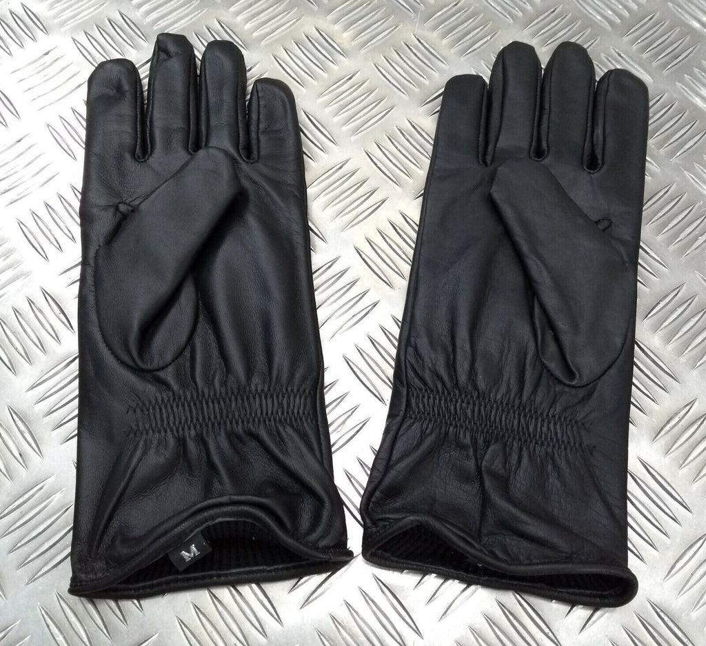 Black Leather General Service Soft Lined Duty Gloves Medium 8/8.5