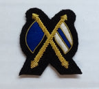 Mess Kit Badge Signallers Cross Flags British Army Hand Embroidered Arm Patch
