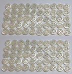 Buttons 100 Vintage 4 Hole for Dress Shirts Pearlesque Clear White 10mm NOS