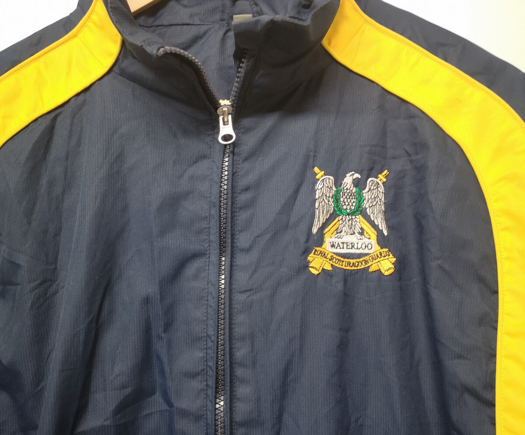 Scotland's Cavalry Blue Yellow Hooded Raincoat/Jacket RSDG Insignia