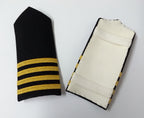 Naval 4 Bar Shoulder Boards Epaulette Black & Gold Detail Fancy Dress