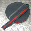 Grey With Red Strip Regimental Trouser Belt Material 35mm NSB116