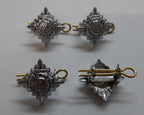British Made Mil-Spec Metal Officers Rank Pips Silver Chrome Tria Juncta In Uno