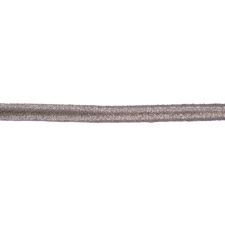 Silver Metallised Polyester Russia Braid 4mm Made by Wyedean - NEW