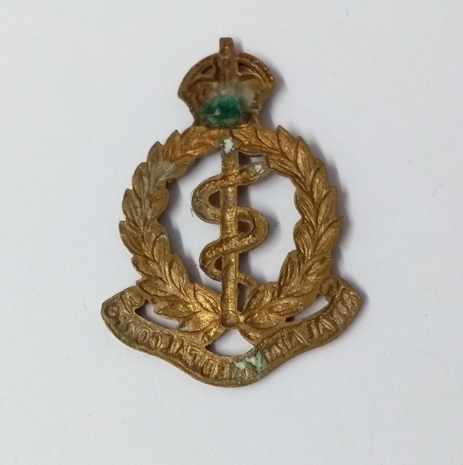 Vintage Kings Crown RAMC Royal Army Medical Corps Metal Insignia Badge