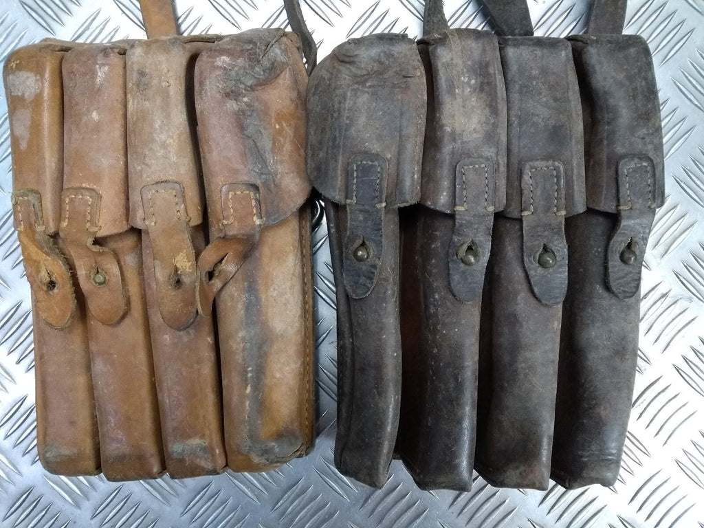 Genuine Vintage Issued Leather Ammo Case / Bag & Shoulder Strap Faulty