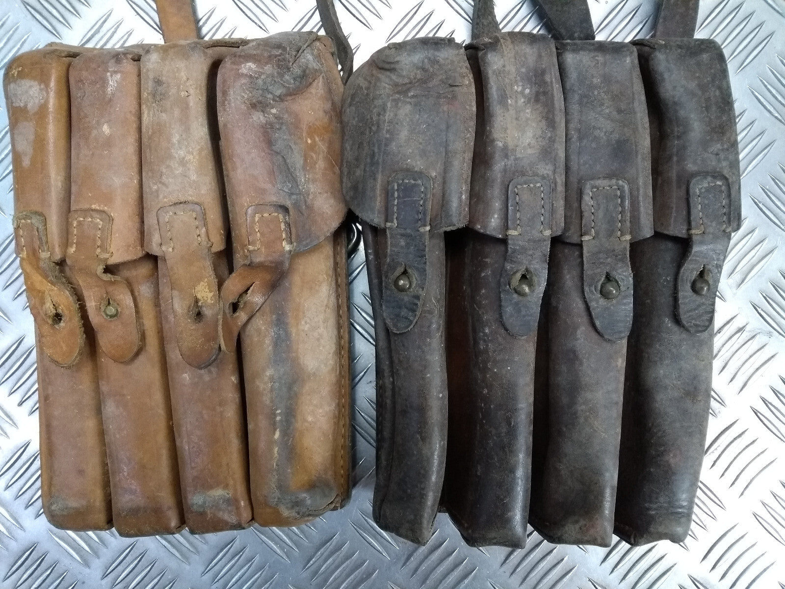 Genuine Vintage Issued Leather Ammo Case / Bag & Shoulder Strap Faulty