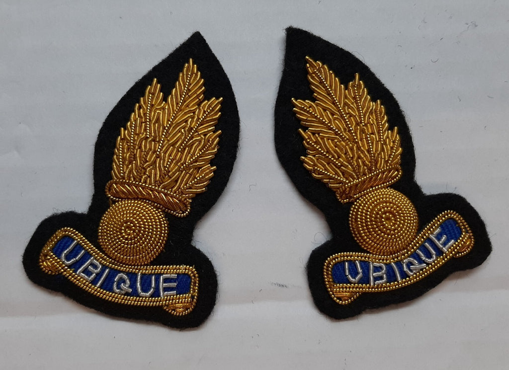 Royal Engineers Mess Kit Badge British Army Black Embroidered OFC Collar Patches