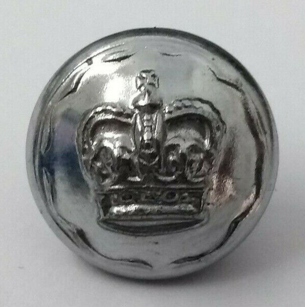 Queens Crown Buttons British Made Silver Chrome Coloured X4 ASBT22