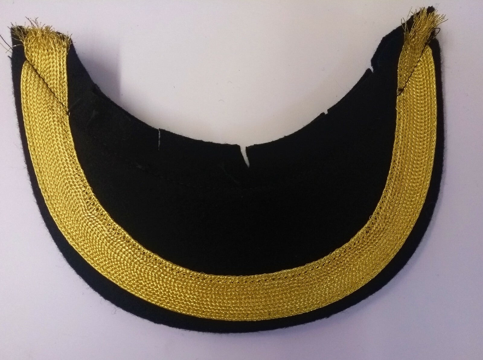 Genuine British Made Senior Officer Gold 3/4" Braided Felt Dress Cap Peak