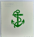 Royal Navy Leading Rate Anchor Emerald Green on White Patch Genuine British