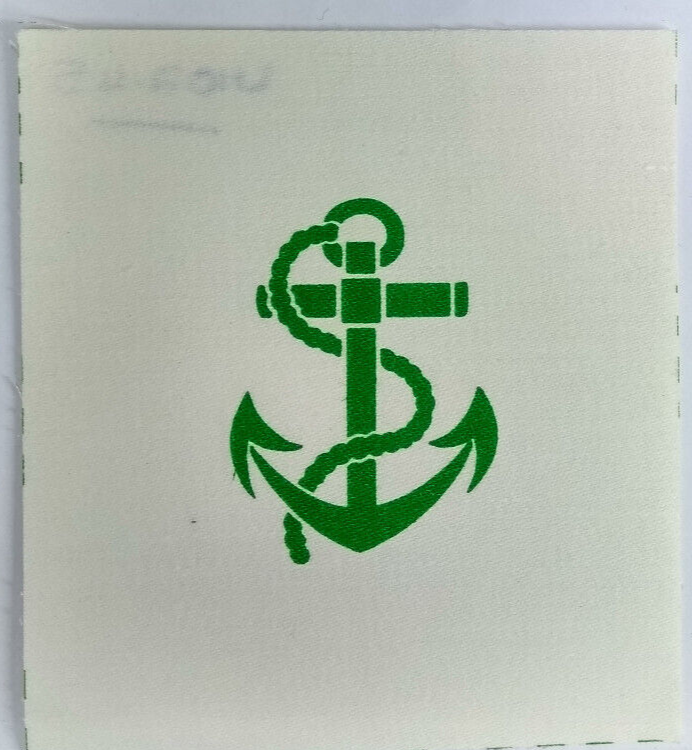 Royal Navy Leading Rate Anchor Emerald Green on White Patch Genuine British