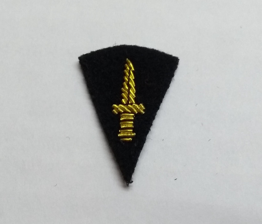 Mess Kit Badge Commando Dagger British Marines Hand Embroidered Wire Arm Patch