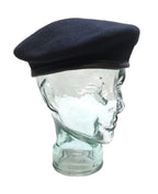 Navy Blue Beret All Arms Army Pattern 100% Wool / Silky Lining & Leather Trim