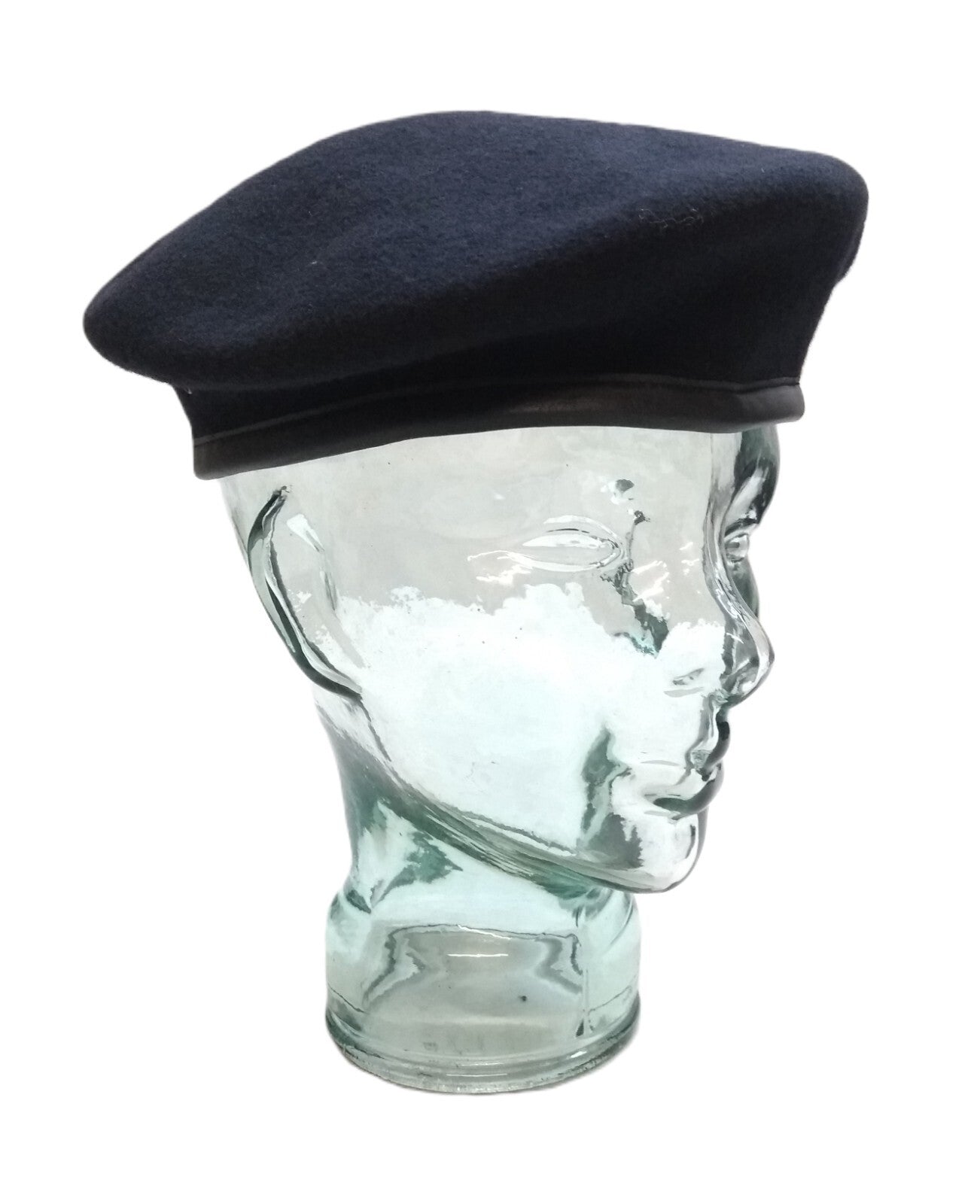 Navy Blue Beret All Arms Army Pattern 100% Wool / Silky Lining & Leather Trim